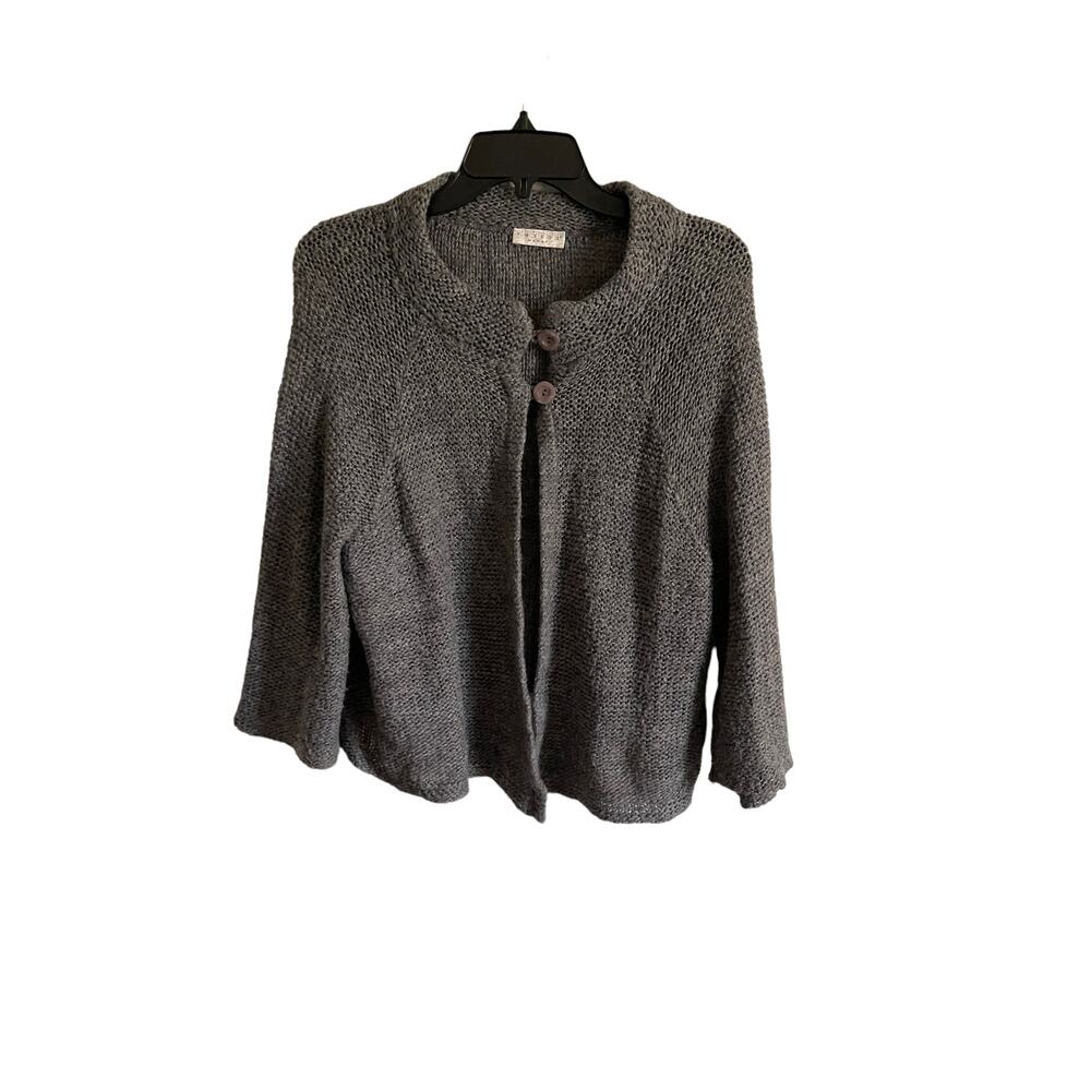 Tweeds One Size Gray Open Front Twee Academia‎ Sweater Cardigan Poncho